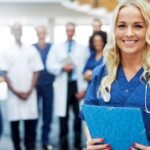 Hospital staff smiling